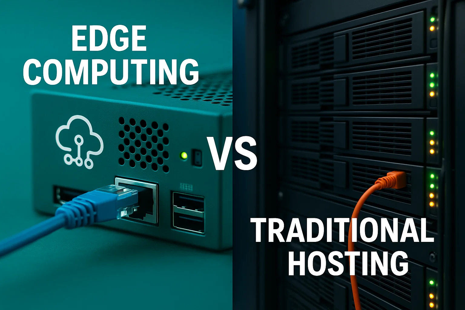 Illustration explaining edge computing vs centralized servers